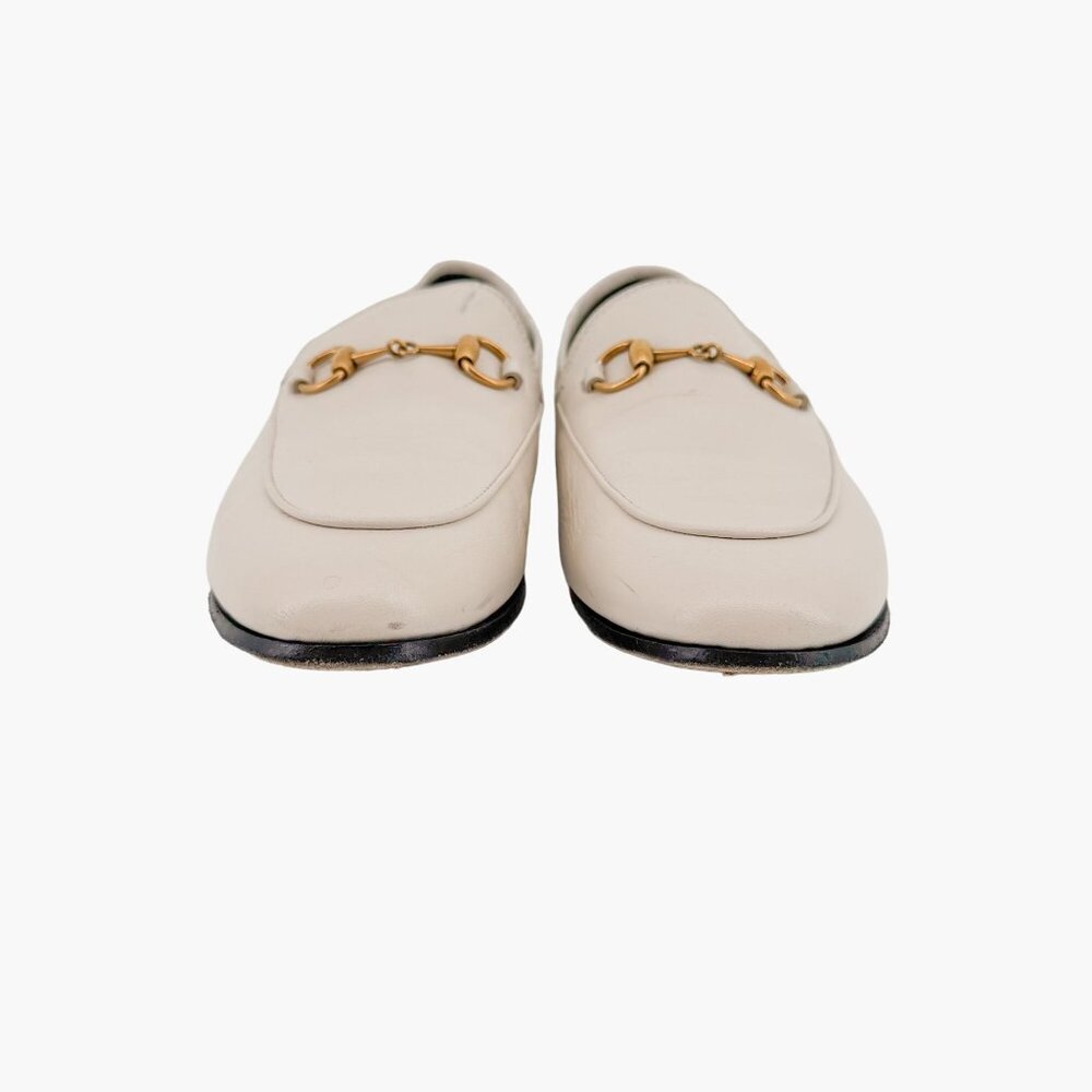 Gucci Brixton Horsebit Loafers EU 36.5 US 6.5 White Leather Flat Buckle Shoe - Picture 5 of 13